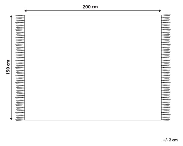 Prikrývka na posteľ krémová biela bavlnená 150 x 200 cm deka so strapcami klasický dizajn spálňa