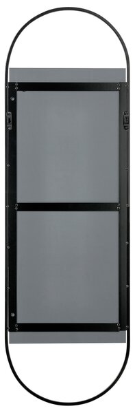Nástenné zrkadlo čierne kov 40 x 120 cm dekoratívne závesné moderný štýl dekorácie