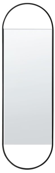 Nástenné zrkadlo čierne kov 40 x 120 cm dekoratívne závesné moderný štýl dekorácie
