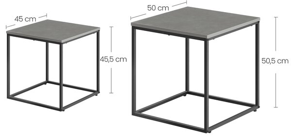 Súprava 2ks konferenčných stolíkov QUADRO, sivé