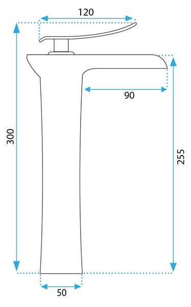 Rea Laguna, vysoká umývadlová batéria h-300, medená matná, REA-B8121