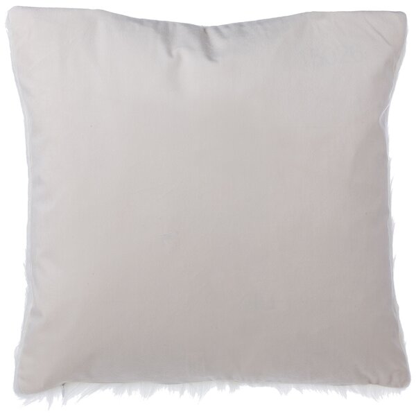 Sada 2 dekoratívnych vankúšov biela umelá kožušina 45 x 45 cm štvorcové vankúše bytové doplnky