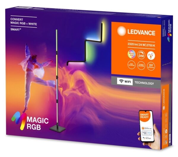 Ledvance- LED RGBW Stmievateľná stojacia lampa 2v1 SMART+ MAGIC LED/24W/230V Wi-Fi
