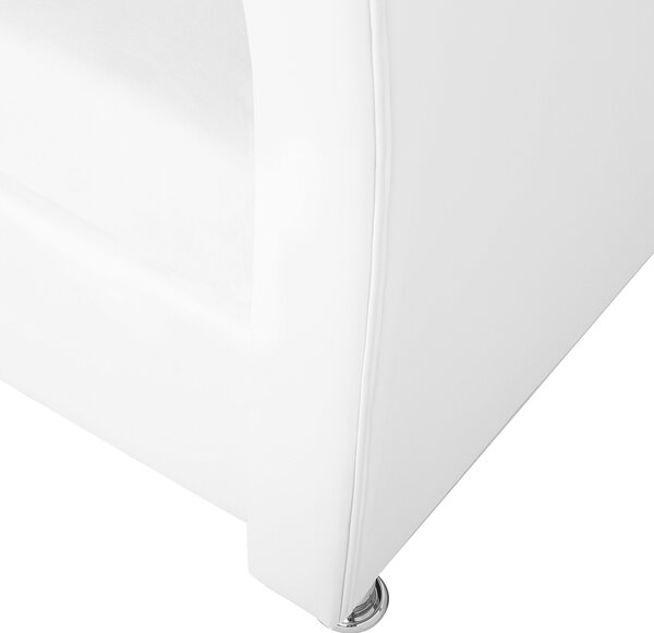 Posteľ biela umelá koža 90 x 200 cm s úložným priestorom prešívané čelo s gombíkmi moderný glamour štýl spálňa