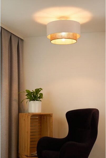 Duolla - Prisadený luster BOHO 1xE27/15W/230V pr. 45 cm biela/hnedá