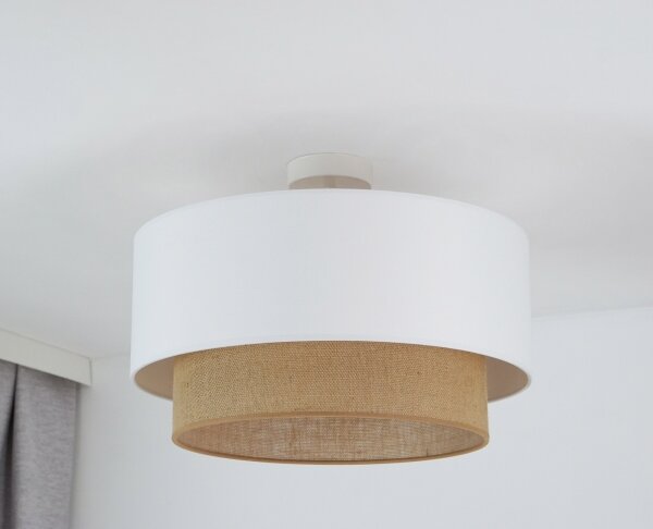 Duolla - Prisadený luster BOHO 1xE27/15W/230V pr. 45 cm biela/hnedá