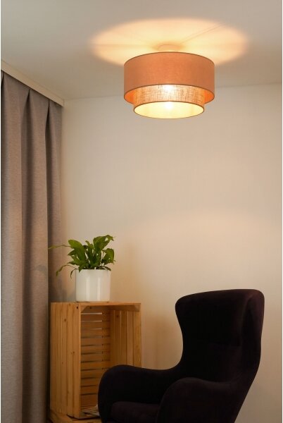 Duolla - Prisadený luster BOHO 1xE27/15W/230V pr. 45 cm béžová/hnedá
