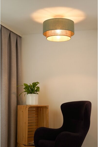 Duolla - Prisadený luster BOHO 1xE27/15W/230V pr. 45 cm zelená/hnedá