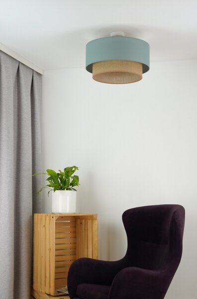 Duolla - Prisadený luster BOHO 1xE27/15W/230V pr. 45 cm zelená/hnedá
