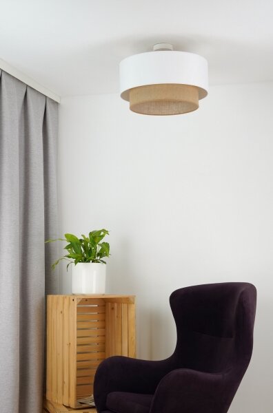 Duolla - Prisadený luster BOHO 1xE27/15W/230V pr. 45 cm biela/hnedá