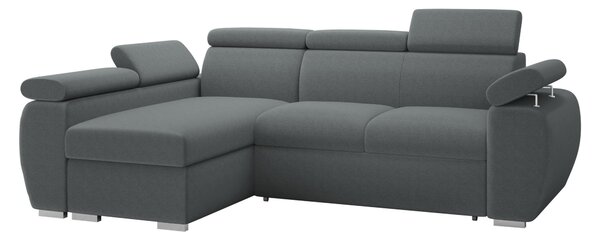 Rohová sedacia súprava ORITUKO MINI - tmavá šedá, ľavý roh