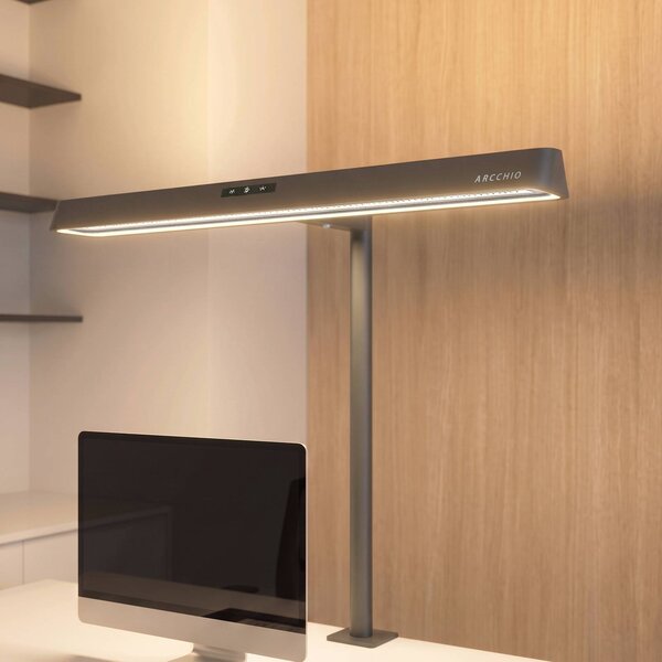 Arcchio LED svietidlo s upínacím mechanizmom Shax, čierne, so senzorom,, Čierna, Pracovňa / Kancelária, kov, Moderný, Lampa s klipom/do zásuvky