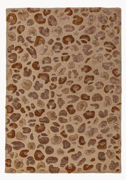 Ručne všívaný viskózový koberec's reliéfnou štruktúrou Leopard Print