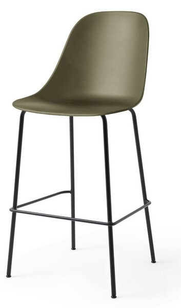 Audo Copenhagen Barová stolička Harbour Side Chair 63 cm, olive/black steel