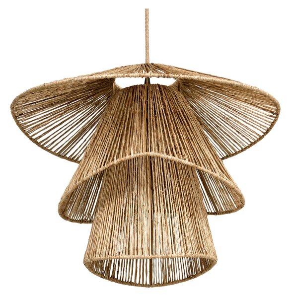 Závesná lampa prírodná jutové tienidlo čierna kovová objímka na žiarovku boho stropné svietidlo obývačka spálňa chodba