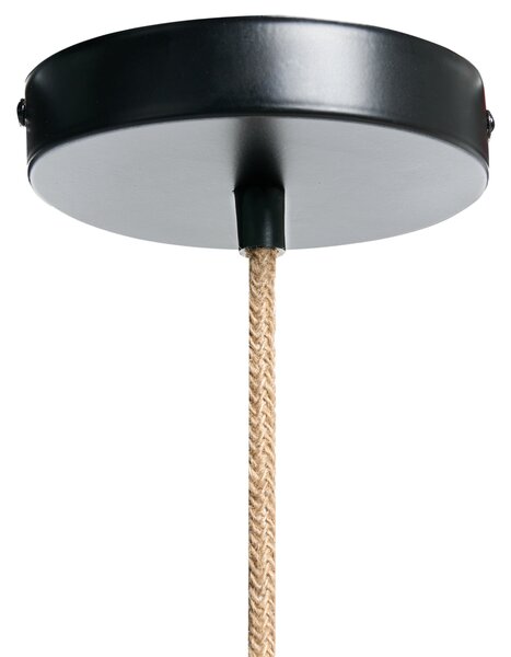 Závesná lampa prírodná jutové tienidlo čierna kovová objímka na žiarovku boho stropné svietidlo obývačka spálňa chodba