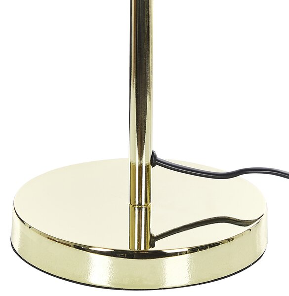 Stolná lampa zlatá kov lesklá povrchová úprava 44 cm okrúhle kupolovité tienidlo nočný stolík osvetlenie moderný štýl obývačka spálňa