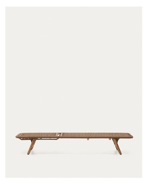 Hnedé drevené/kovové záhradné ležadlo Dandara – Kave Home