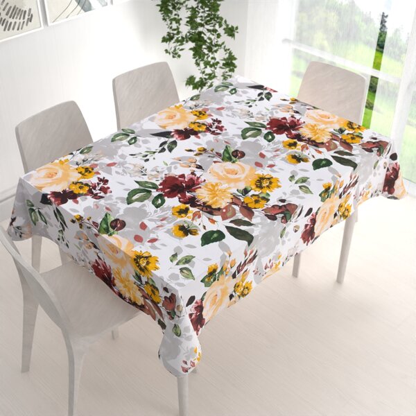 Biante Bavlnený obdĺžnikový obrus Sandra SA-217 Veľké žlté kvety 50x100 cm