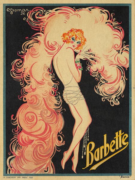 Umelecká tlač Barbette Advert (Vintage Lady), (30 x 40 cm)