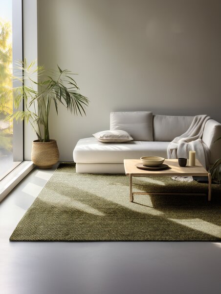 Hanse Home, Kusový koberec Bouclé Jute 105977 Jungle Green, 160x230, zelená, chodba / predsieň