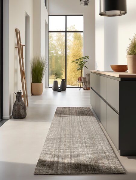 Hanse Home , Behúň Bouclé Jute 105975 Grey Brown, 80x200, hnedá, chodba / predsieň