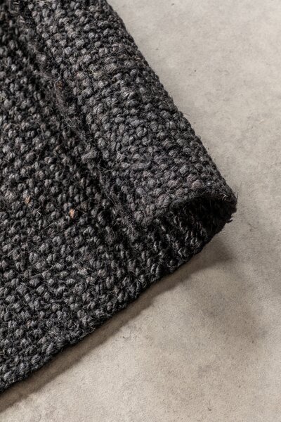 Hanse Home , Kusový koberec Bouclé Jute 105976 Black, 120x170, čierna, chodba / predsieň