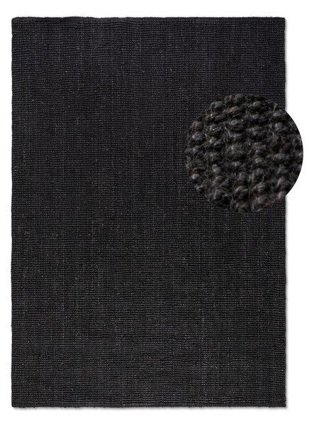 Hanse Home , Kusový koberec Bouclé Jute 105976 Black, 120x170, čierna, chodba / predsieň