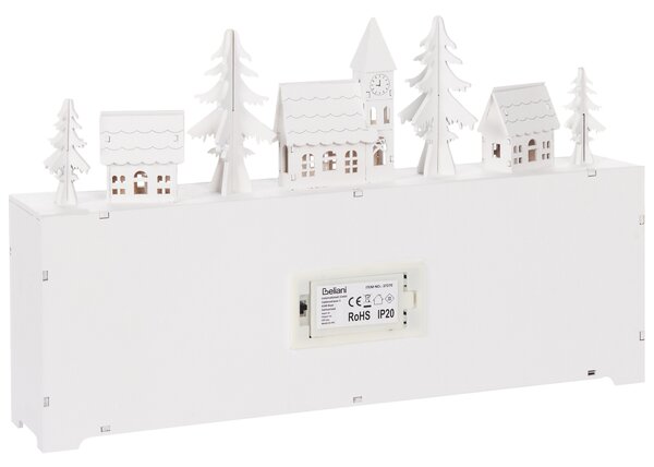 LED dekorácia biela MDF LED svetlá adventný kalendár ozdoby Vianoce moderný štýl doplnky