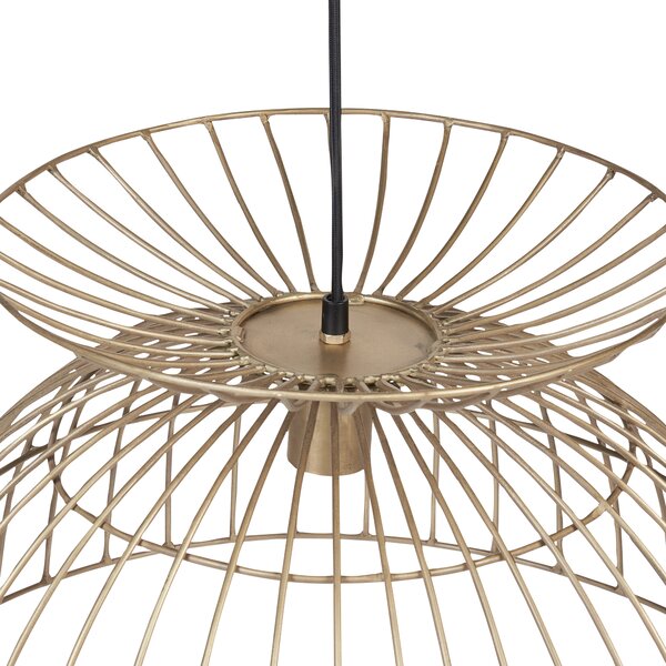 Závesná lampa mosadzná farba kovové železné otvorené tienidlo moderný dizajn