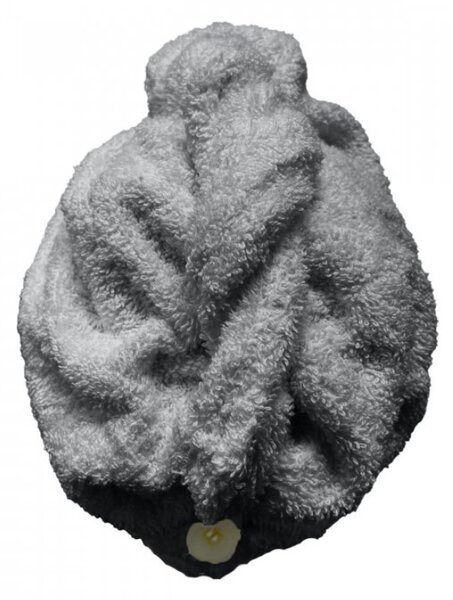 Rýchloschnúci froté Turban na vlasy sivý TiaHome
