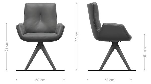DELIFE Jedálenská stolička Clea-Flex pravá koža čierna drevená podstava hranatá prírodná 360° otočná