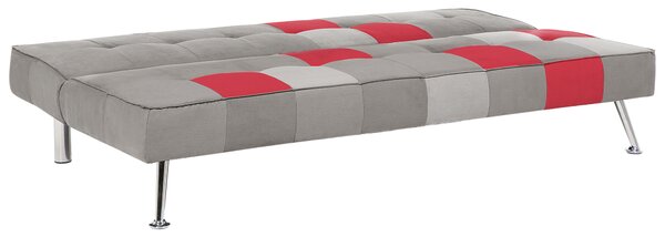 Rozkladacia pohovka viacfarebná zamatové čalúnenie 3-miestna patchworkový vzor kovové nohy nastaviteľné operadlo retro štýl obývačka