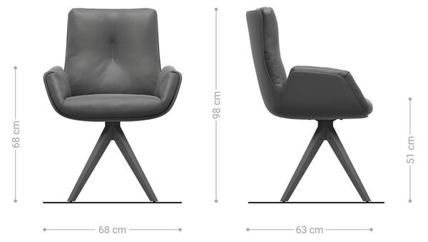 DELIFE Otočná jedálenská stolička Clea-Flex zmiešané materiály tmavobéžová drevená podstava hranatá prírodná otočný o 180°