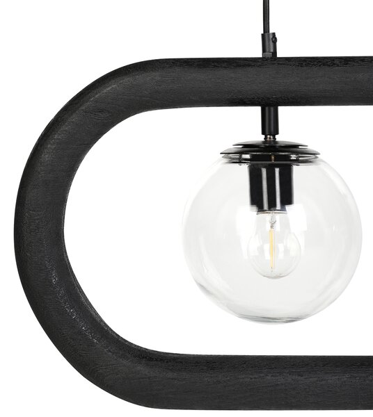 Závesná lampa čierna prírodné mangové stropné svietidlo boho industriálny štýl ručne vyrobené bytové doplnky