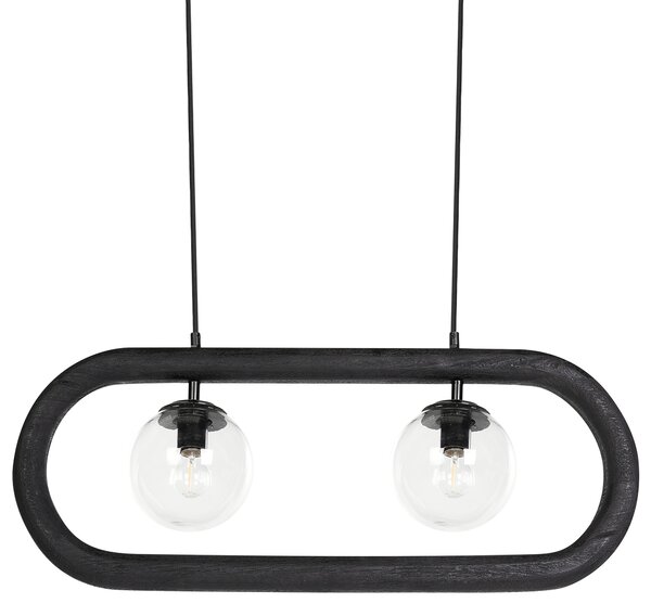 Závesná lampa čierna prírodné mangové stropné svietidlo boho industriálny štýl ručne vyrobené bytové doplnky