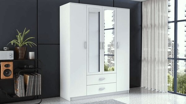 Šatníková skriňa ROMA 160 cm, biela