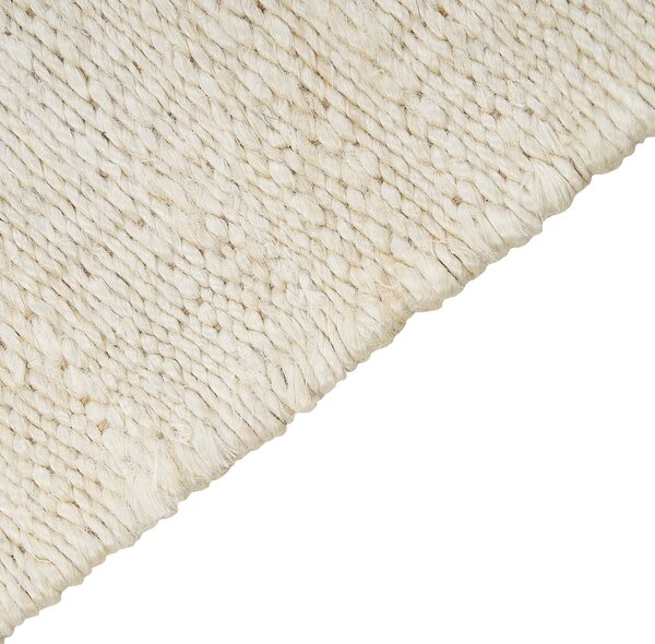 Koberec svetlobéžový jutový 80 x 150 cm ručne tkaný so strapcami boho štýl spálňa predsieň
