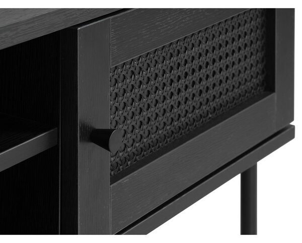 Čierny TV stolík v dekore duba 120x43 cm Pensacola – Unique Furniture
