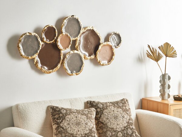 Nástenná dekorácia viacfarebná železná kovová geometrický tvar abstraktný motív glamour moderný dizajn