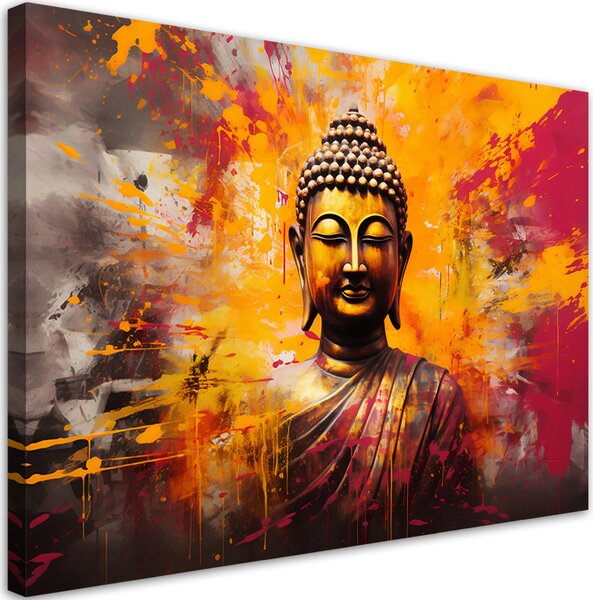 Obraz na plátne Socha Budhu na abstraktnom pozadí Rozmery: 60 x 40 cm