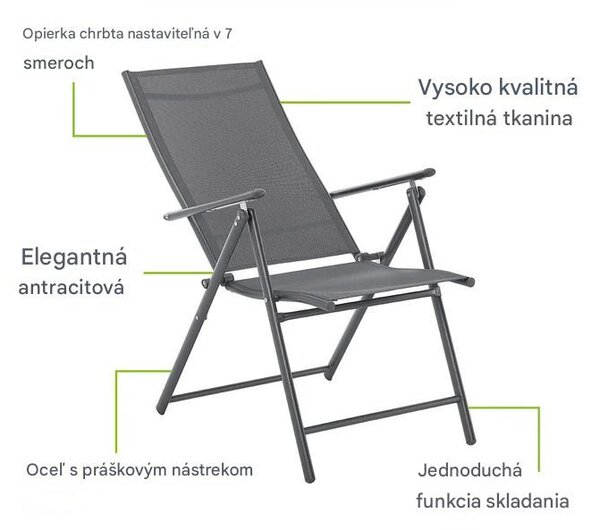 Sada 2 kresiel Calena - antracit