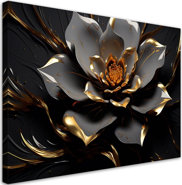 Obraz na plátne Zlatosivý lotosový kvet Rozmery: 60 x 40 cm