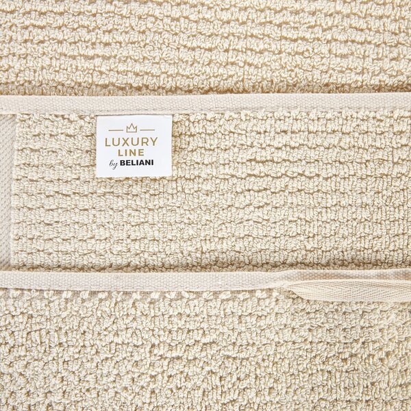 Sada 2 uterákov béžová bavlna polyester froté uteráky 100 x 150 cm doplnky do kúpeľne