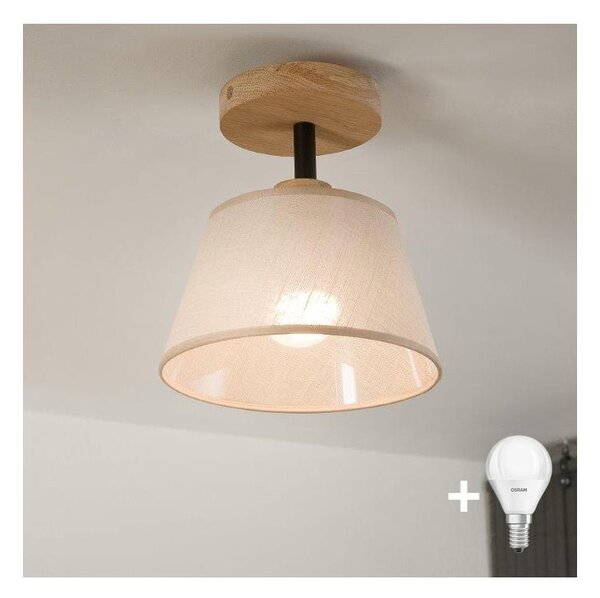 Brilagi - LED Prisadený luster ANTHONY 1xE14/60W/230V dub/béžová