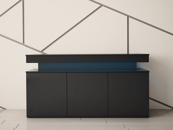 Mirjan24 Skrinka s LED osvetlením Lestirola 3D 160, Farba: biela / biely lesk 5903211283840
