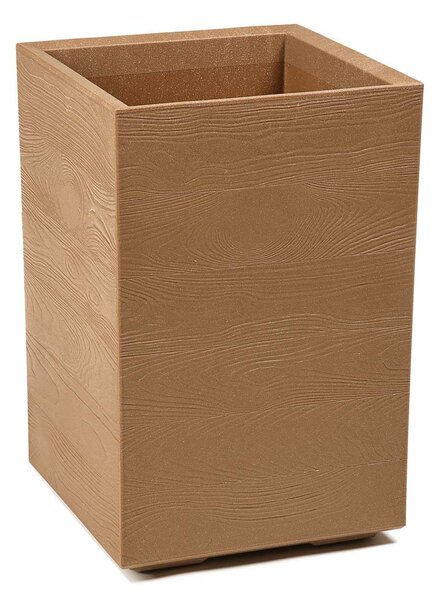 PLASTOVÝ KVETINÁČ NA KOLIESKACH BETONIQUE ECO 60X40X40 CM DREVENÝ DEKOR HNEDÁ