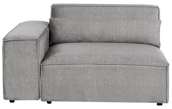 Rohový sedací diel sivé látkové čalúnenie 1-miestny modul pravostranný minimalistický moderný štýl obývacia izba