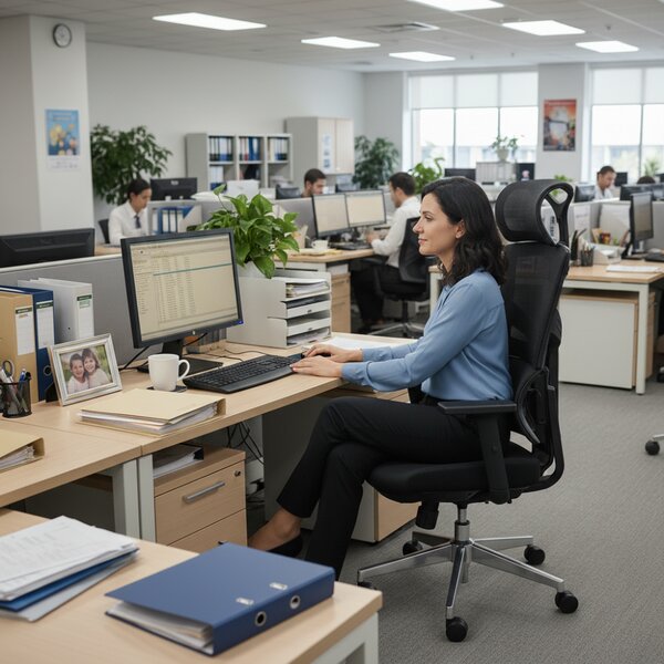 Kancelárska ergonomická stolička Neoseat ALINE — čierna, nosnosť 150 kg