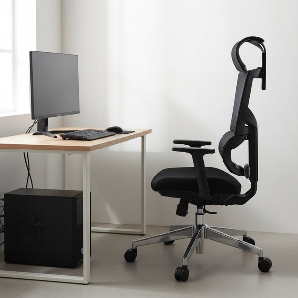 Kancelárska ergonomická stolička Neoseat ALINE — čierna, nosnosť 150 kg